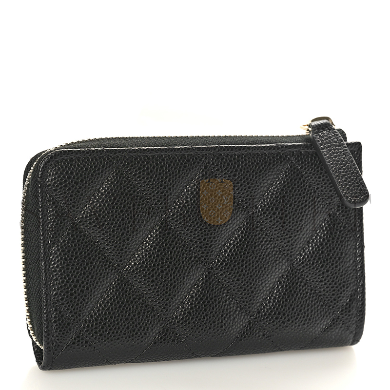 CHANEL CAVIAR QUILTED ZIPPED KEY HOLDER CASE BLACK AP0221 (11*7*2cm)